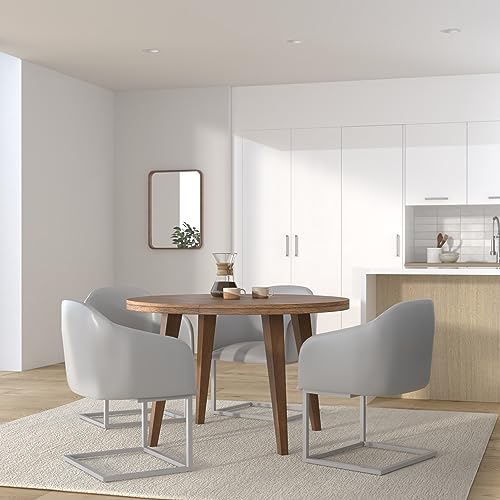 CLP Edelstahl Freischwinger-Stuhl MAGNUS, Armlehne Sitzfläche + Lehne gut gepolstert - 2