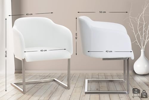 CLP Edelstahl Freischwinger-Stuhl MAGNUS, Armlehne Sitzfläche + Lehne gut gepolstert - 3