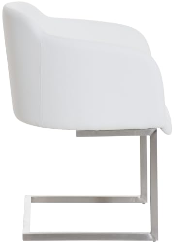 CLP Edelstahl Freischwinger-Stuhl MAGNUS, Armlehne Sitzfläche + Lehne gut gepolstert - 6