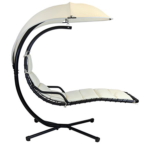 Hängeliege/Schaukelliege/Schwingliege - Luxus-Sonnenliege/Gartenliege - Creme - 3