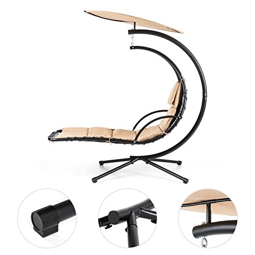 Blumfeldt Dahlia Creamy Beige –  Gartenliege – Hängesessel – Schwebeliege – Schwingliege - 3