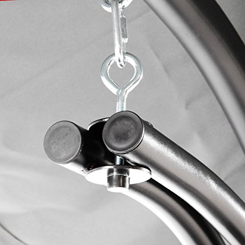 Nexos Luxus Schwebeliege Anthrazit Schwingliege Relaxliege Hängeliege Sonnenliege Hängeschaukel Inklusive Sonnenschirm - 8