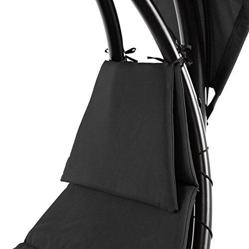 Nexos Luxus Schwebeliege Anthrazit Schwingliege Relaxliege Hängeliege Sonnenliege Hängeschaukel Inklusive Sonnenschirm - 6