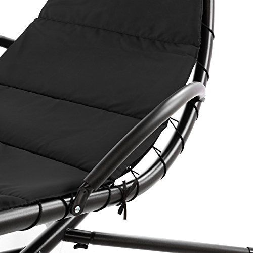 Nexos Luxus Schwebeliege Anthrazit Schwingliege Relaxliege Hängeliege Sonnenliege Hängeschaukel Inklusive Sonnenschirm - 7