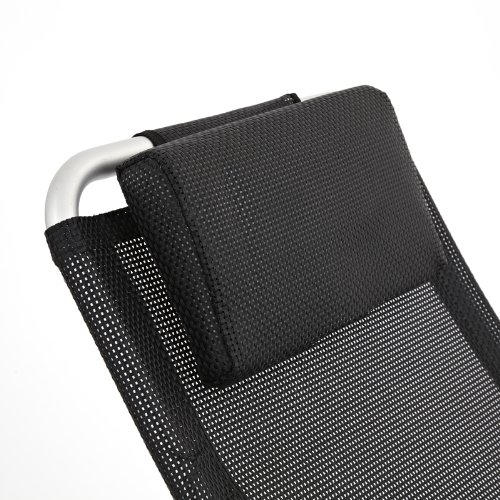 Rockcamp Garten- / Freizeitstuhl aus Alu-Textilene, Schaukelstuhl, faltbar, Schwarz - 4