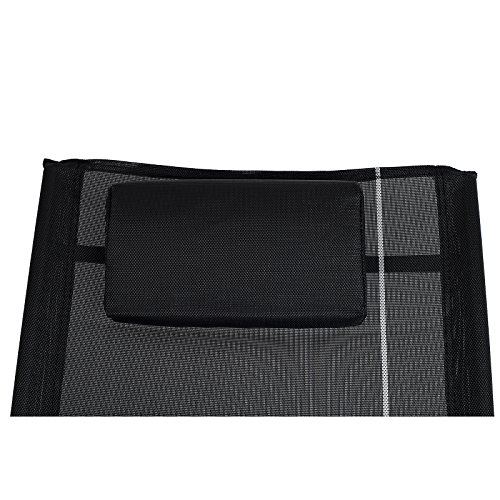 Homekraft JAWA Rock Gartenliege Sonnenliege Schaukelliege Relaxliege Liegestuhl Schaukelstuhl (Schwarz) - 5