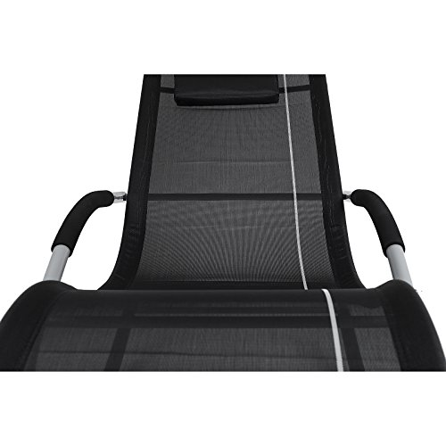 Homekraft JAWA Rock Gartenliege Sonnenliege Schaukelliege Relaxliege Liegestuhl Schaukelstuhl (Schwarz) - 7