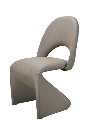 CAVADORE Schwingstuhl 2-er Set LOGAN / 2x gepolsterte Esszimmerstühle in modernem Design / Bezug Kunstleder beige / schlamm Farbe / 52 x 89 x 55 cm (B x H x T) - 2