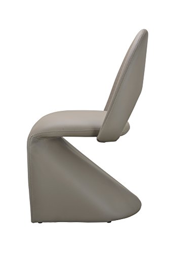 CAVADORE Schwingstuhl 2-er Set LOGAN / 2x gepolsterte Esszimmerstühle in modernem Design / Bezug Kunstleder beige / schlamm Farbe / 52 x 89 x 55 cm (B x H x T) - 3