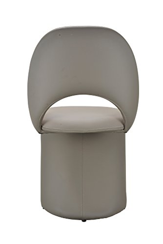 CAVADORE Schwingstuhl 2-er Set LOGAN / 2x gepolsterte Esszimmerstühle in modernem Design / Bezug Kunstleder beige / schlamm Farbe / 52 x 89 x 55 cm (B x H x T) - 4