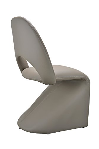 CAVADORE Schwingstuhl 2-er Set LOGAN / 2x gepolsterte Esszimmerstühle in modernem Design / Bezug Kunstleder beige / schlamm Farbe / 52 x 89 x 55 cm (B x H x T) - 5