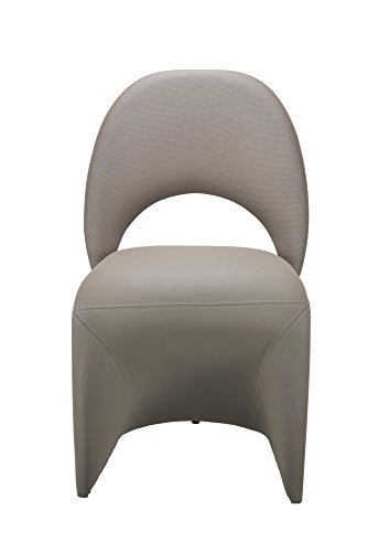 CAVADORE Schwingstuhl 2-er Set LOGAN / 2x gepolsterte Esszimmerstühle in modernem Design / Bezug Kunstleder beige / schlamm Farbe / 52 x 89 x 55 cm (B x H x T) - 6