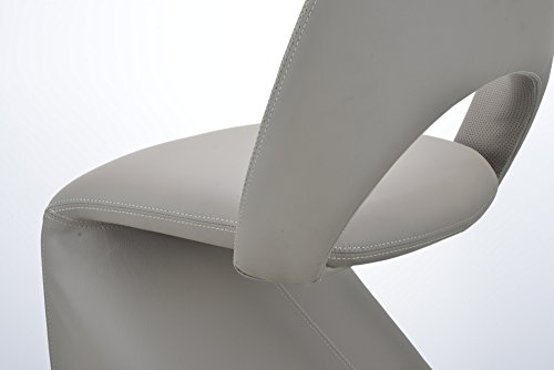 CAVADORE Schwingstuhl 2-er Set LOGAN / 2x gepolsterte Esszimmerstühle in modernem Design / Bezug Kunstleder beige / schlamm Farbe / 52 x 89 x 55 cm (B x H x T) - 7