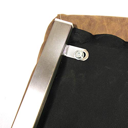 Ambiendi 2er Set Esszimmerstühle Schwingstuhl Vintage PU Auge Gebürsteter Edelstahl Freischwinger Stühle (Hellbraun) - 5