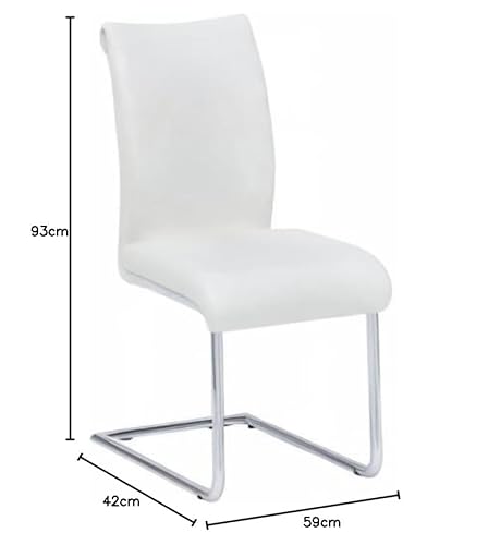 IDIMEX Schwingstuhl ALADINO Set mit 4 Stühlen Chrom/weiß - 7