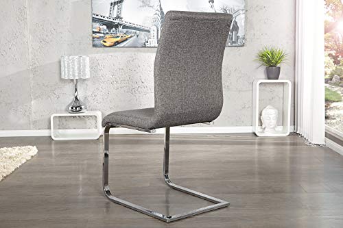 DuNord Design Esszimmerstuhl Freischwinger RIVIERA Strukturstoff grau - 3