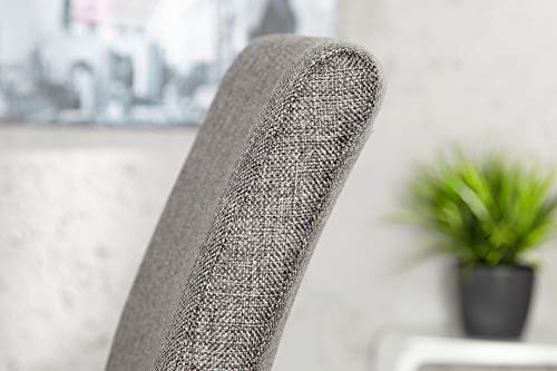 DuNord Design Esszimmerstuhl Freischwinger RIVIERA Strukturstoff grau - 5