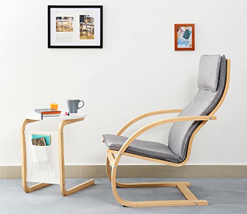 Orolay Schaukelstuhl Schwingstuhl Relaxstuhl Relaxsessel Mode Grau - 4