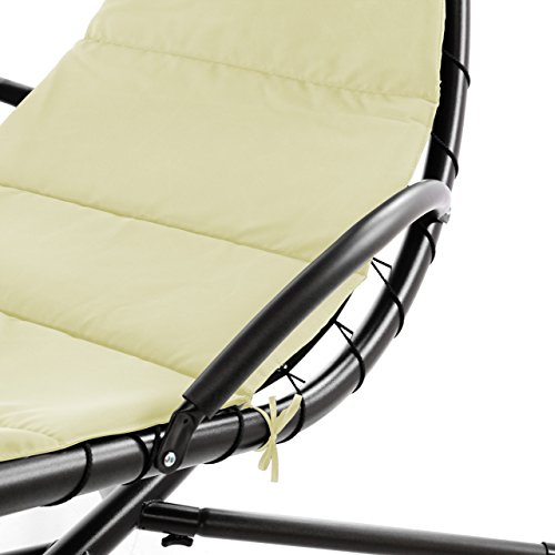 Nexos ZGC34351 Schwebeliege Beige Schwingliege Relaxliege Hängeliege Sonnenliege Hängeschaukel Inklusive Sonnenschirm - 2