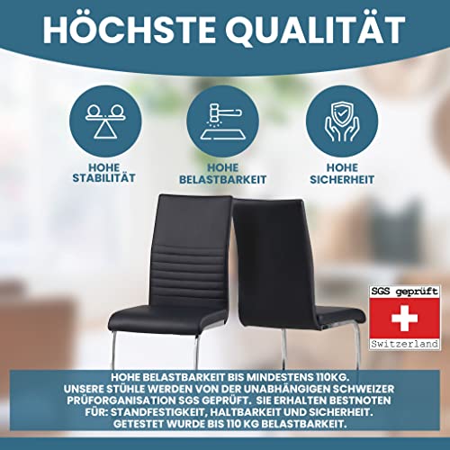 Albatros Freischwinger Murano 4-er Set Schwarz, SGS geprüft - 3