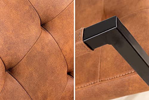 Invicta Interior Design Freischwinger Stuhl Oxford mit Armlehne Cognac Vintage braun - 6