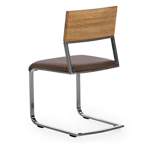 Amazon Marke - Alkove - Hayes - Moderner Massivholzstühle 2er Set mit gepolsterter Sitzfläche, Wildeiche - 2