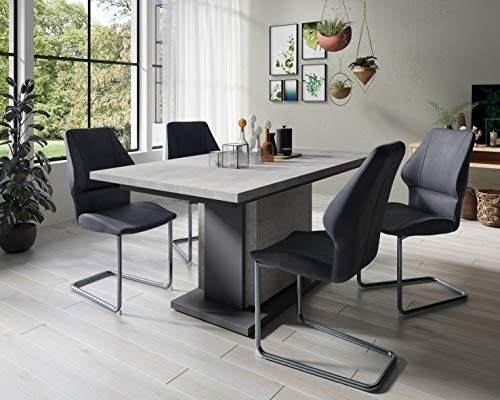 HOMEXPERTS Esszimmerstuhl 2er Set AMELIE dunkelblau Kunstleder - 2