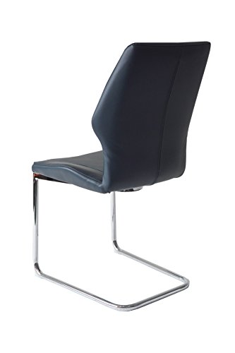 HOMEXPERTS Esszimmerstuhl 2er Set AMELIE dunkelblau Kunstleder - 12