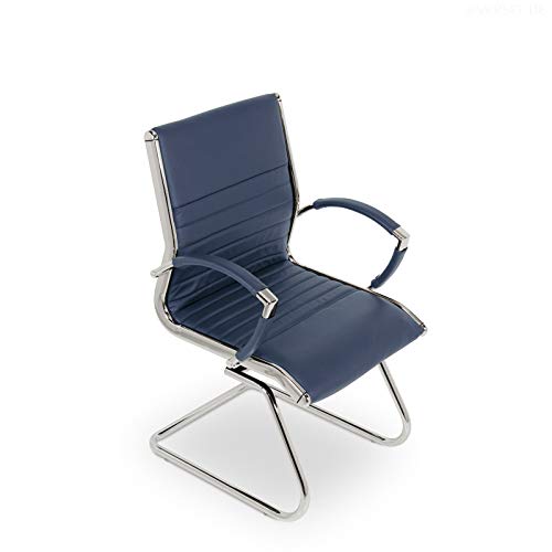 VERSEE Design Schwingstuhl Montreal – Echtleder – Blau - 4