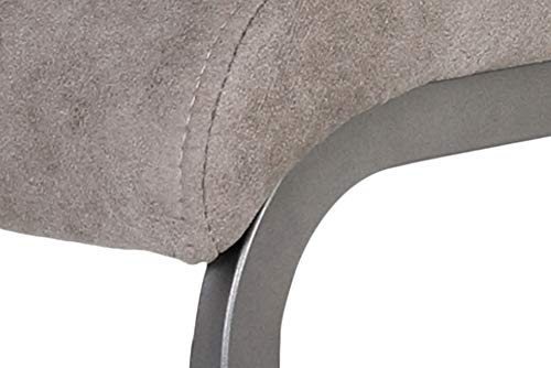 4er Set CHRISTINA II Esszimmerstuhl Microfaser Vintage-Optik Grau - 15