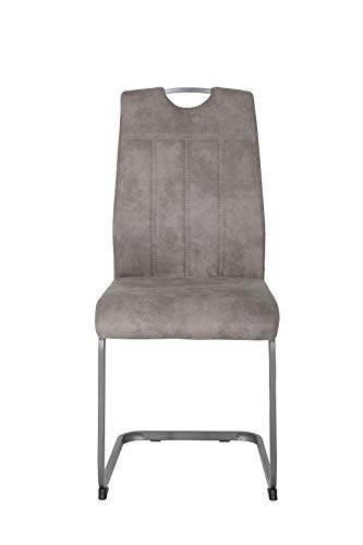 4er Set CHRISTINA II Esszimmerstuhl Microfaser Vintage-Optik Grau - 7