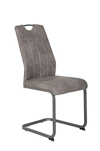 4er Set CHRISTINA II Esszimmerstuhl Microfaser Vintage-Optik Grau - 8