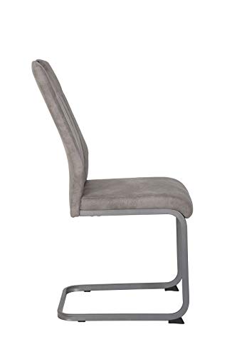 4er Set CHRISTINA II Esszimmerstuhl Microfaser Vintage-Optik Grau - 9