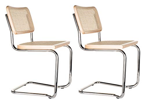 Holm Freischwinger Besucherstuhl Buche – Naturgeflecht 2er Set - 2