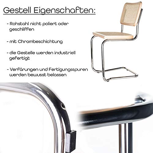 Holm Freischwinger Besucherstuhl Buche – Naturgeflecht 2er Set - 7