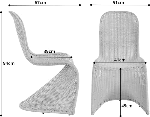 Schwingstuhl, Esszimmer-Stuhl aus Rattan - 3