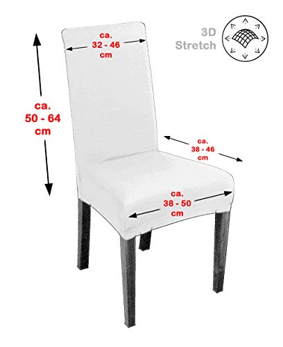 BEAUTEX 2er Set Stuhlhussen, elastische Stretch Hussen Bi-Elastic, Motiv und Farbe wählbar - 4