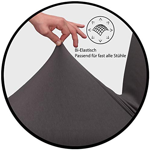 Staboos Stuhlhussen 2er Set aus 96% Baumwolle – Bi-elastische Stretch Stuhlüberzüge - 9