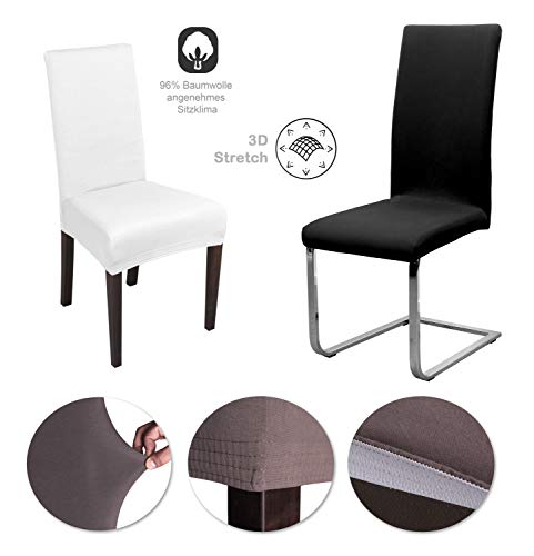BEAUTEX Jersey Stuhlhussen Sets, elastische Stretch Husse Baumwolle Bi-Elastic - 3