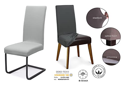 Stuhlhusse Jersey, elastische Stretch Husse Baumwolle Bi-Elastic - 4