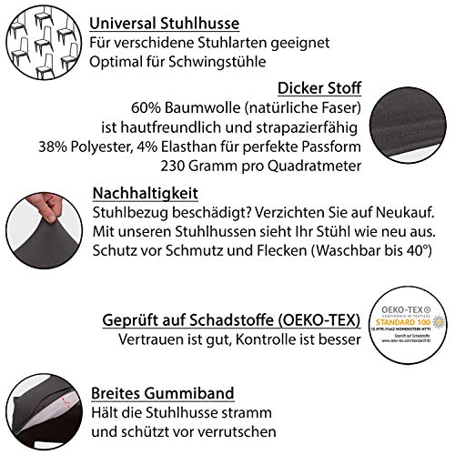 Staboos 2er Set, Universal Stretch Karo Stuhlhusse - 3