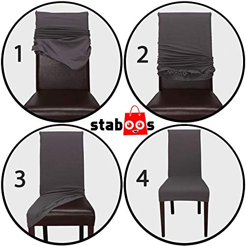 Staboos 2er Set, Universal Stretch Karo Stuhlhusse - 8