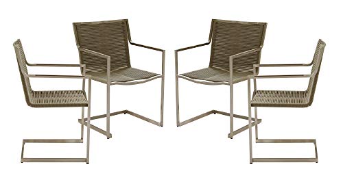 dynamic24 4X Gartensessel Freischwinger Gartenstuhl Metall Campingstuhl Hochlehner Set - 2