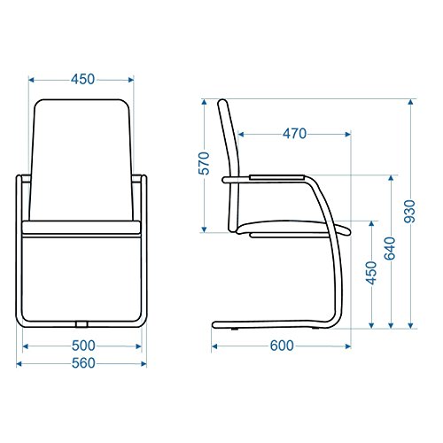 Weber Büro GAMA Freischwinger Hochlehner Schwarz - 5