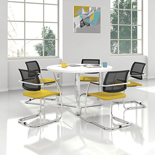 Weber Büro GAMA Konferenzstuhl Freischwinger Schwarz Netzoptik Stapelbar - 6