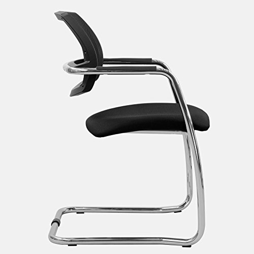 Weber Büro GAMA Konferenzstuhl Freischwinger Schwarz Netzoptik Stapelbar - 2