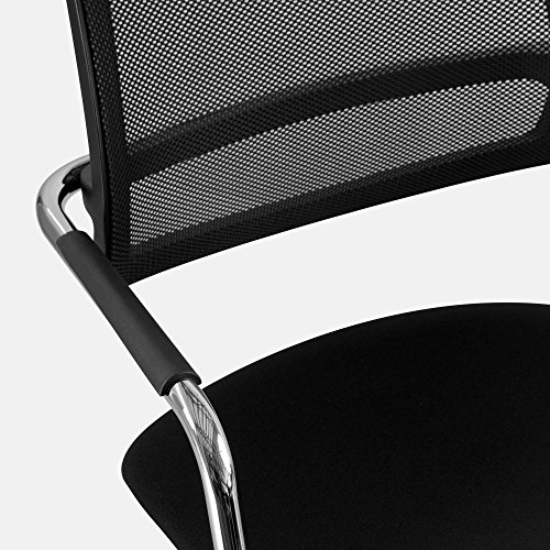 Weber Büro GAMA Konferenzstuhl Freischwinger Schwarz Netzoptik Stapelbar - 3