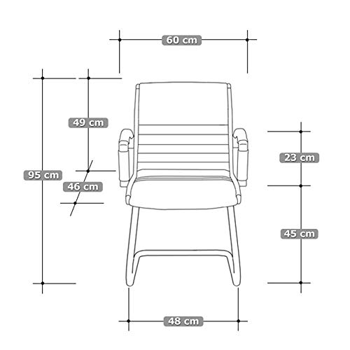 VERSEE Design Konferenzstuhl Freischwinger Montreal – Echt-Leder – schwarz – mit Armlehnen - 5