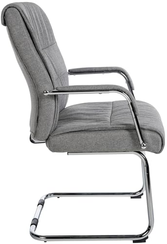 Freischwinger Sievert I Gepolsterter Konferenzstuhl Mit Armlehne I Stoffbezug hellgrau - 4