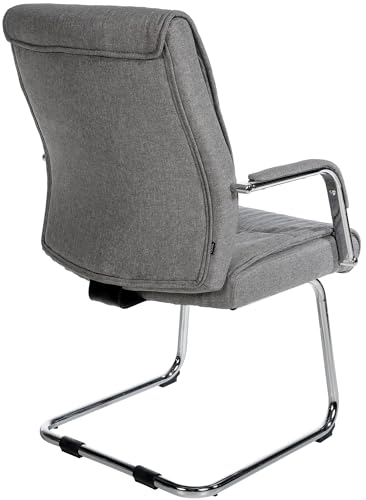 Freischwinger Sievert I Gepolsterter Konferenzstuhl Mit Armlehne I Stoffbezug hellgrau - 5